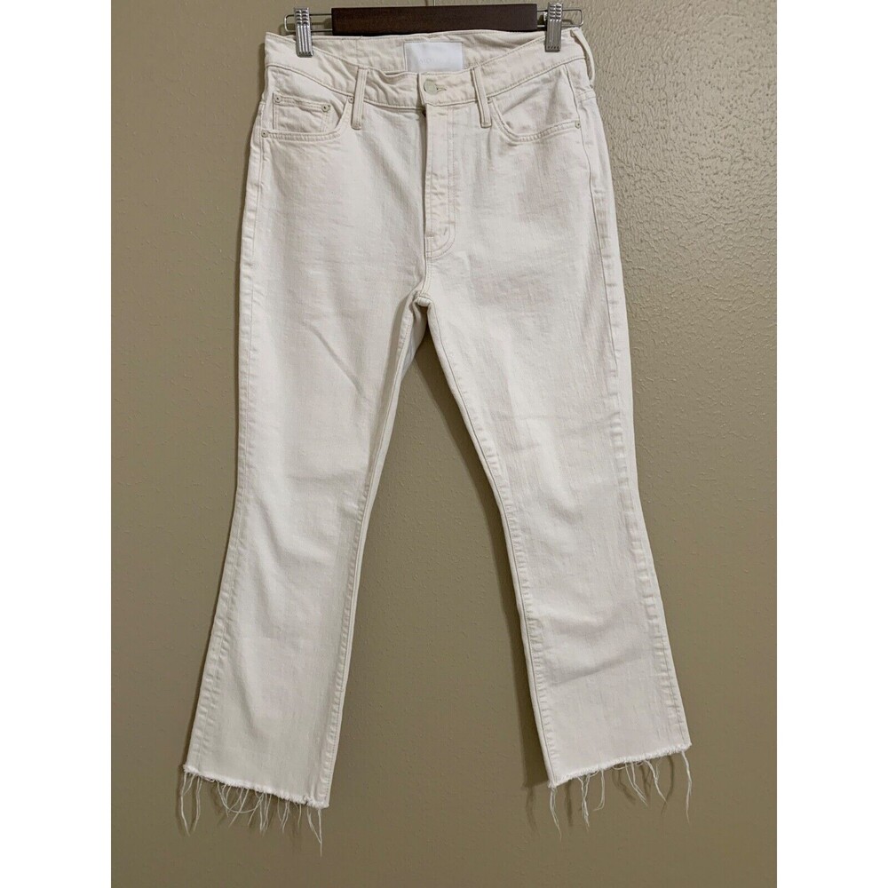 MOTHER White Cropped Ankle Jeans
